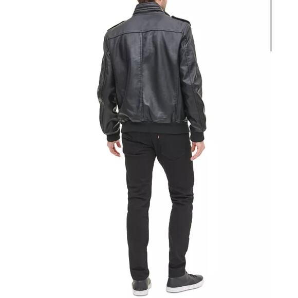 NWT Levi's Men's Sherpa Lined Faux Leather Aviator Bomber - Picture 13 of 16